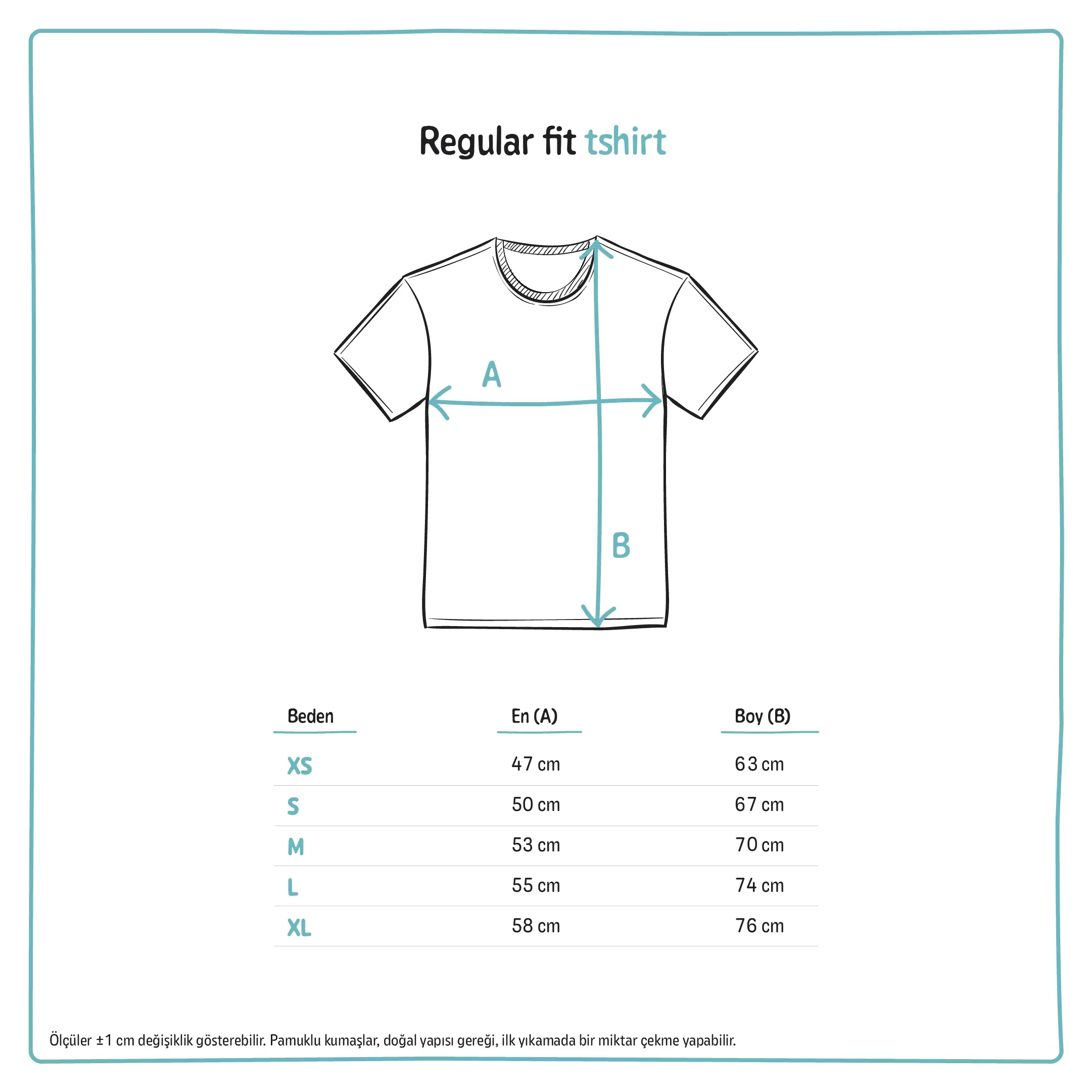 Tshirt Beden Tablosu